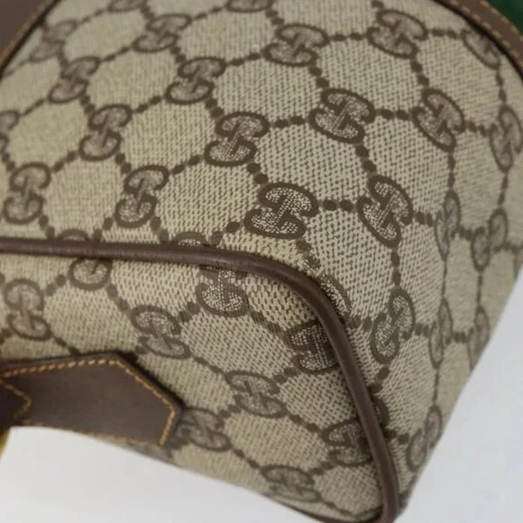 GUCCI GG Supreme Web Sherry Line Bag PVC Beige Gold - Picture 10 of 15